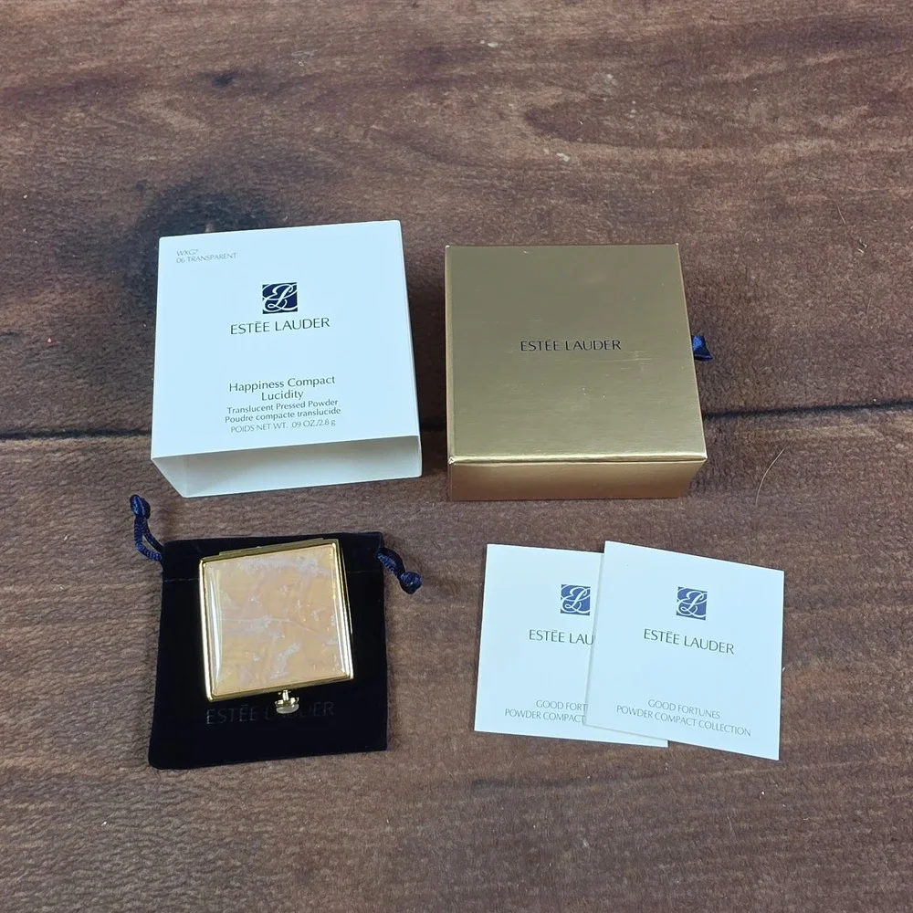 Estee Lauder Happiness Compact Womens OS Gold New 2011 Lucidity Pressed Powder
